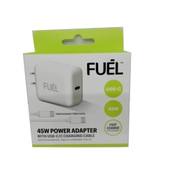 Fuèl 45W USB-C High Speed Wall AC Power Adapter With Cable, New