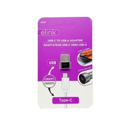 USB-A 3.0 male to Type-C® USB 3.0 female adaptor - elink