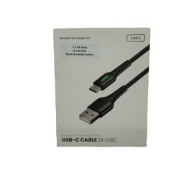 USB-A To USB-C Cable 3pk. Swooshcord Classic 3.1A Iniu