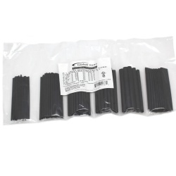 HEAT SHRINK TUBE BLACK 120PCS MIX 1/16 -3/32 -1/8 -3/16 -1/4 -3/8in 3in