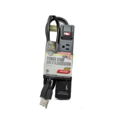 Power bar 3 foot 3 prong 3 outlet 2 usb 14/3
