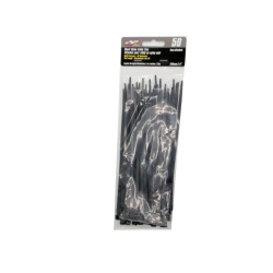Black nylon cable ties 7.8 inch 50 pack UV resistant 22kg Precision Acoustics