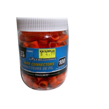 Wire connector marrettes jar of 100 orange