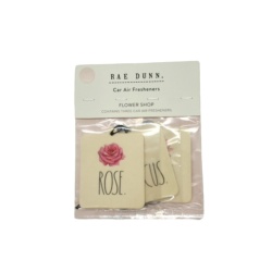 Car Air Fresheners 3pk. Flower Shop Rose Rae Dunn