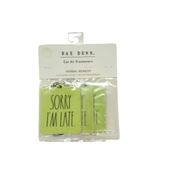 Car Air Fresheners 3pk. Herbal Remedy Sorry I'm Late Rae Dunn