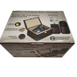 Faraday box and 2 keyfob pouches - RFID signal blocker (endcap)