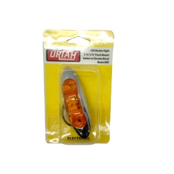 LED Marker Light Amber 2-3/4 x 3/4" Flush Mount w/Chrome Bezel Uriah"