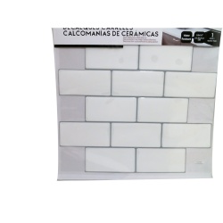Wall Decal Subway Tiles, White/Grey, 10x10" iDesign"