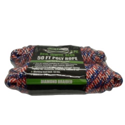 Poly Rope 3/8 x 50' 2pk. Diamond Braided Red, White, Blue Grip"
