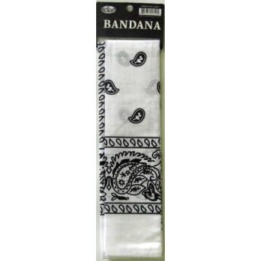 Bandana Printd Wht 21X21 inches