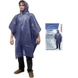 Lightweight Emergency Poncho - Wetskins 43.5 Inch Across Shoulders 39 Inch Height + Hood