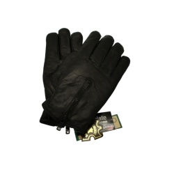 Leather Gloves Lined Black Assorted Sizes - each sold individually