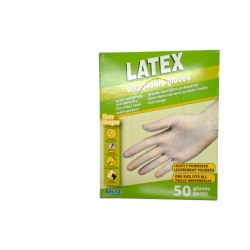 Latex Disposable Gloves 50pk. Lightly Powdered One Size Fits All Ansell