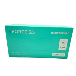 Vinyl Exam Gloves Clear 200pk. Large Vforce 3.5 Forcefield