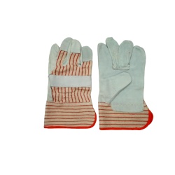 Work Gloves Single Palm Leather Red Gumti