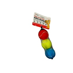 Dog Tennis Balls 3pk. Red/Yellow/Blue Petkin