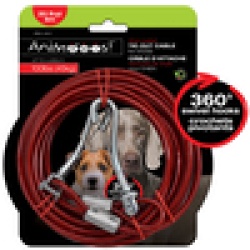 Tie out cable 20 feet vinyl coated steel for dogs up to 100lbs