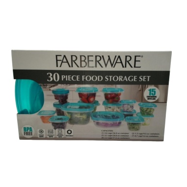 30 Piece Food Storage Set Teal Farberware