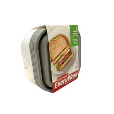 Food Storage Containers 4pk Medium Squares Everyware