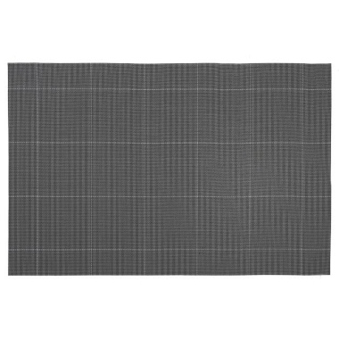 Woven Pvc Placemat Set Of 4 Square Block Black 17.7 X 11.8
