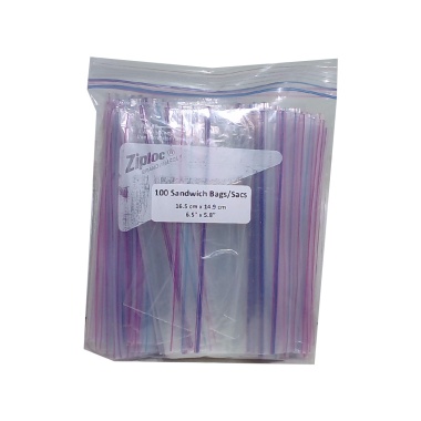 Ziploc sandwich bags 16.5x14.9cm 6.5x5.8 inch 100 pack