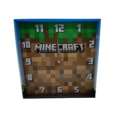 Wall Clock Minecraft Square Logo 12x12""