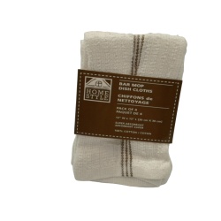 Bar Mop Dish Cloths 4pk. 12x12" White Home Style"