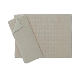 Dish Drying Mat 2Pk Basketweave Microfibre Beige 15 X 20"