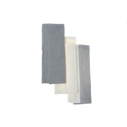 Dish Towel Set Of 3 Pcs Block Print  Drizzle 12 X 12"