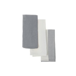 Kitchen Towel Set Of 3 Pcs Block Print Waffle  Drizzle 18 X 28"