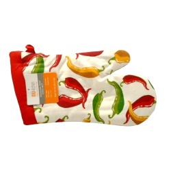 Oven Mitt Designer Print Chili Pepper Mukitchen 13x 7""