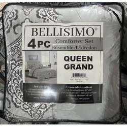 Comforter Set 4PC – Jacquard / Grey Queen