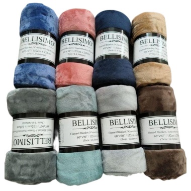 Flannel Blankets – Assorted Colors - Twin – 60×90 Bellisimo