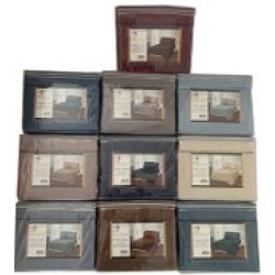 Full sheet set 1 flat 1 fitted 2 pillowcases asst colours solid