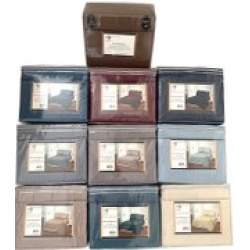 King sheet set 1 flat 1 fitted 4 pillowcases asst colours solid