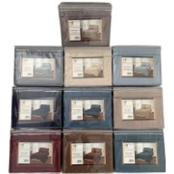 Queen sheet set 1 flat 1 fitted 2 pillowcases asst colours solid
