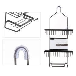 Shower Caddy w Soap Holder 2Tier, matte, 30x11x66.5cm, card  Bodico