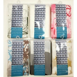 Shower Curtain 70x70" – Assorted w/ Plastic Hooks PEVA"