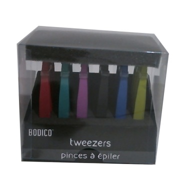 Tweezers w/Eva Coating ,6 colors,24 display Bodico