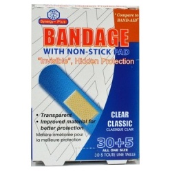 Bandage With Non-stick Pad Clear Transparent 30+5