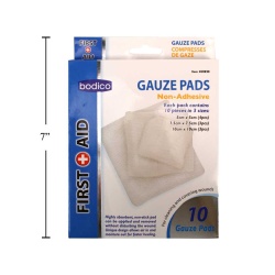 Gauze pads 10 pack 3 sizes 5x5cm 7.5x7.5cm 10x10cm