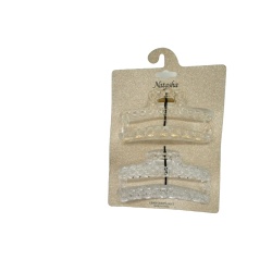 Hair Clips 2pk. Groumette Detail Clear/Champagne Natasha
