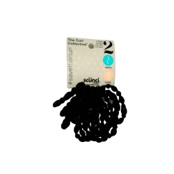 Hair Elastics 12pk. Black The Curl Collective Scunci
