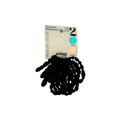Hair Elastics 12pk. Black The Curl Collective Scunci