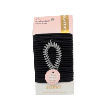 Hair Elastics 24pk. No Damage For Thick Hair Scunci