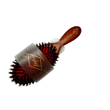 Hairbrush Dark Wood Handle w/Red Euro Tech
