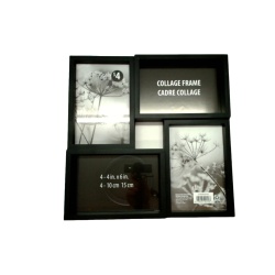Collage Photo Frame Holds 4 - 4 x 6" Gally Black"