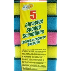 Sponge abrasive scrubbers 5 pack Assorted colours