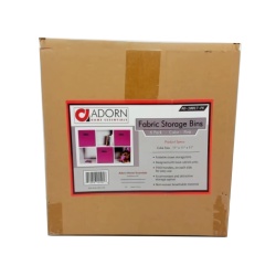 Fabric Storage Bin 6pk. Pink 11 x 11" x 11" Adorn Home Essentials b/u $2.99 each"