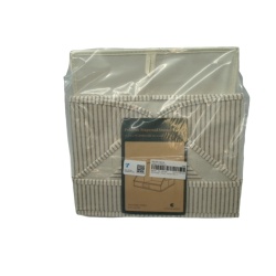 Foldable Storage Bins 3pk. 11.4 X 11.4" X 8.3" Beige Striped(b/u 3.99each)"